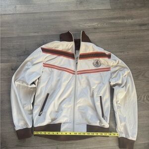 O'Neill White and Brown Bomber Jacket